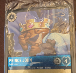 DISNEY LORCANA Prince John Gold Lover 1/P2 SEALED MINT Foil VILLANOUS Promo Card - Image 3