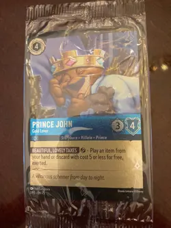 DISNEY LORCANA Prince John Gold Lover 1/P2 SEALED MINT Foil VILLANOUS Promo Card - Image 5
