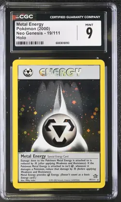 CGC 9 MINT Metal Energy 2000 Neo Genesis 19/111 Holo Pokemon Card - Image 1