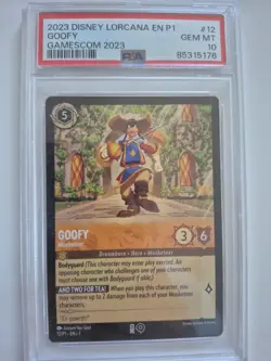 Disney Lorcana Gamescom 2023 Promo Card Goofy Musketeer PSA 10 - Image 1