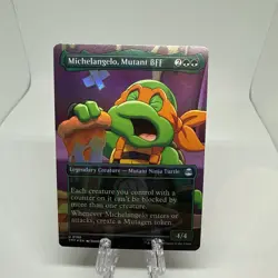 Michelangelo, Mutant BFF | 198 | Uncommon | Borderless Foil | TMNT | MTG - Image 1