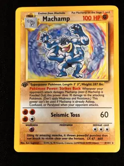 Pokemon Card Machamp Holo Edition 1 Base Set 8/102 - Image 2