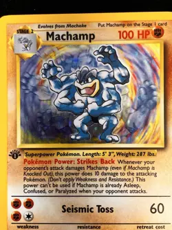 Pokemon Card Machamp Holo Edition 1 Base Set 8/102 - Image 3