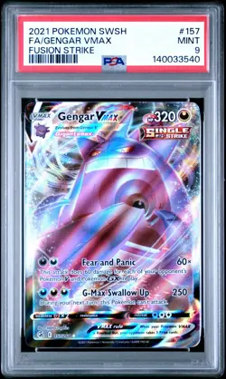 POKEMON 2021 FA/GENGAR VMAX SWORD & SHIELD FUSION STRIKE #157 PSA 9 - Image 1