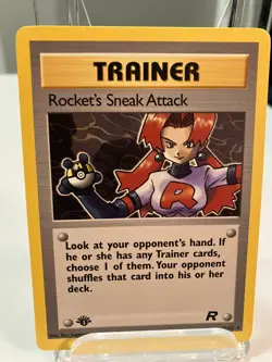 Vintage 1st Edition Team Rocket Black Star Rare Pokemon Card - Image 1