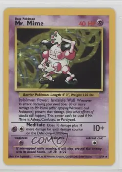 Mr Mime Holo Missing Set Symbol Pokemon Jungle #6 1999 - Image 1