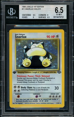 Pokemon 1999 Snorlax HOLO R Jungle 1st Edition BGS 6.5 - Image 1