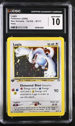 Pokemon 2000 Lugia Holo Neo Genesis - 1st Ed. #9 CGC 10 - Image 1