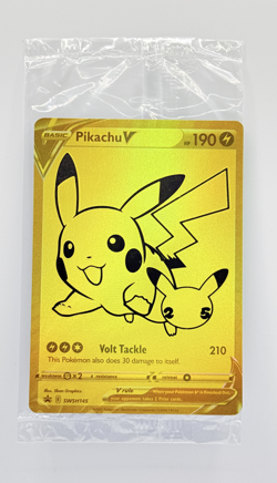 2021 Pokemon Celebrations Pikachu V SWSH145 Gold Promo Sealed UPC - Image 1