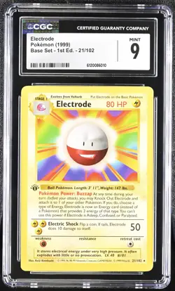 Pokemon 1999 Electrode Base Set - 1st Ed. #21 CGC 9 - Image 1
