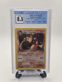 Pokemon Dark Charizard First Edition Team Rocket CGC 8.5 Holo 4/82 - Image 1