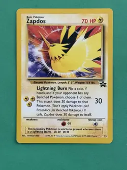 2000 Pokemon Zapdos Black Star Promo #23 EXMT - Image 1