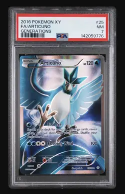 2016 POKEMON XY GENERATIONS #25 FULL ART/ARTICUNO PSA 7 - Image 1