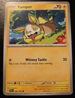 Yamper 058/162 Common Scarlet & Violet: Temporal Forces Pokemon TCG - Image 1