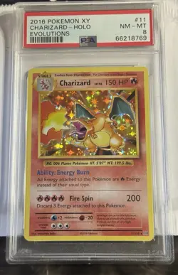 Pokemon TCG Charizard Evolutions 11/108 Reverse Holo Rare PSA 8 - Image 1