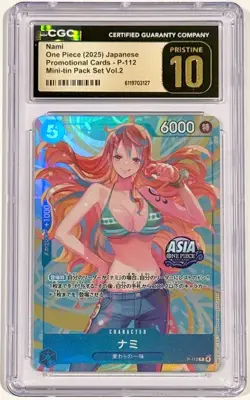 2025 One Piece Nami P-112 Mini-Tin Pack Asia Promo Bisai CGC 10 Pristine JP - Image 1