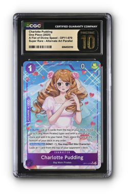 ONE PIECE Charlotte Pudding (Alt Art) OP11-070 A Fist of Divine Speed CGC 10 - Image 1