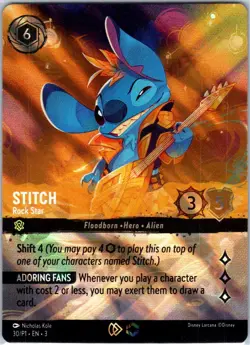 Stitch - Rock Star (Store Championship) Promo Holo Disney Lorcana Promo Cards 30 - Image 1