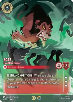 Disney Lorcana Scar Heartless Hunter 14/P2 Enchanted Championship Promo Card - Image 1