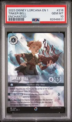 PSA 10 2023 Enchanted Tinker Bell Disney Lorcana First Chapter English 216/204 - Image 1