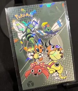Rare Pokemon Shiny Full Art Beedrill And Ledyba Low Pop Cracked Ice Holo Card ⭐ - Image 1