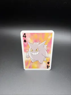 Gengar - 4 Of Spades - Pokemon Bicycle Mini Poker Playing Cards - Red Deck - Image 1
