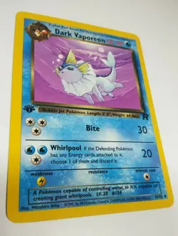DARK VAPOREON 45/82 1st edition Team Rocket Pokemon Card LP/NM–near mint - Image 5