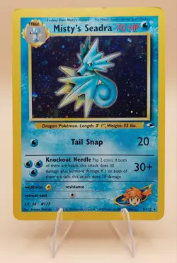 Misty's Seadra (Pre-Release) Gym Challenge Holo No. 9/132 Pokemon Card SWIRL - Image 1