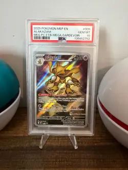2025 Pokemon Mega Evolution Black Star Promo Alakazam #009 Pokemon Center PSA 10 - Image 1