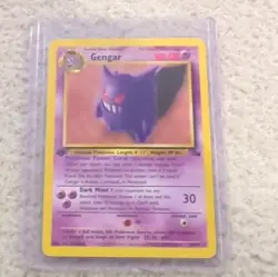 Pokemon TCG Gengar 5/62 Fossil 1999 Rare Stage 2 Regular Ghost 80 HP Nintendo - Image 1