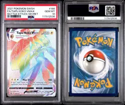 Pokemon TCG Tapu Koko VMAX Battle Styles Secret Rare Card 166/163 PSA 10 - Image 1