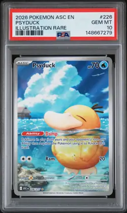 2026 POKEMON ASC EN-ASCENDED HEROES ILLUSTRATION RARE #226 PSYDUCK PSA 10 - Image 1