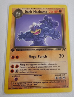 Pokemon TCG Dark Machamp Rare 1st Edition Team Rocket Set 27/82 (Very LP) - Image 1