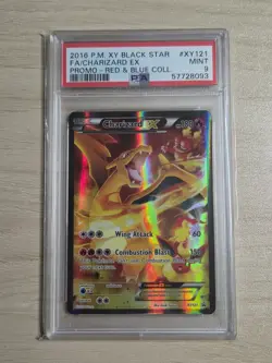 Pokemon Charizard EX Red & Blue Coll. Black Star Full Art Promo XY121 PSA 9 Mint - Image 1