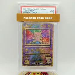 PSA 9 1999 Pokemon Japanese Promo Ancient Mew I NINTEDO Error Full Art - Image 1