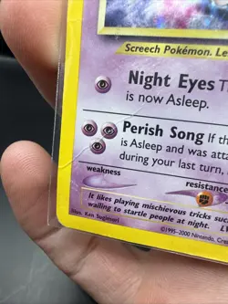 Pokemon Misdreavus 11/64 Unlimited Holo Rare Neo Revelation *SWIRL* DAMAGED - Image 4