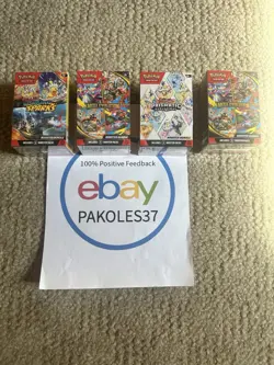 Pokemon TCG Booster Bundle Lot Of 4 Mega Evolution Prismatic Evolution + Surging - Image 1