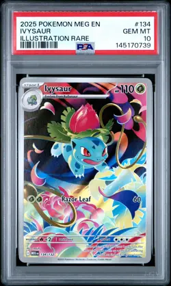 Mega Evolution Ivysaur 134/132 Holo Illust. Rare Pokemon TCG GEM MINT PSA 10 - Image 1