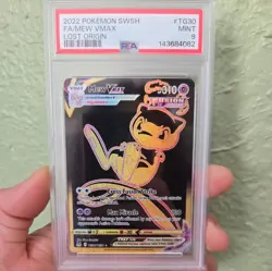 2022 POKEMON SWORD & SHIELD LOST ORIGIN #TG30 FULL ART/MEW VMAX PSA 9 - Image 1