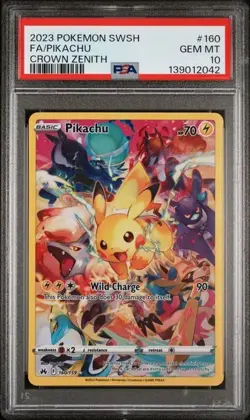 SEQUENTIAL PSA 10 BIRTHDAY PIKACHU 24 CELEBRATIONS 160 CROWN ZENITH POKEMON - Image 4