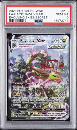 2021 POKEMON SWORD & SHIELD EVOLVING SKIES SECRET FULL ART/RAYQUAZA VMAX PSA 10 - Image 1