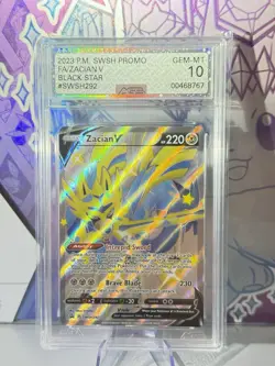 Zacian V SWSH292 Black Star Promo Pokemon SWSH AGS 10 GEM-MT - Image 1