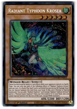 YUGIOH RADIANT TYPHOON KROSEA SECRET RARE NEAR MINT DOOD-EN015 - Image 1