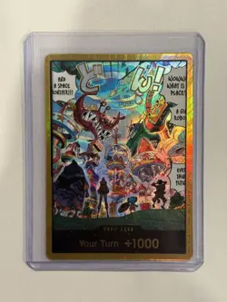 One Piece OP14 Azure Sea's Seven Egghead Gold Don Your Turn +1000 Foil Rare - Image 1