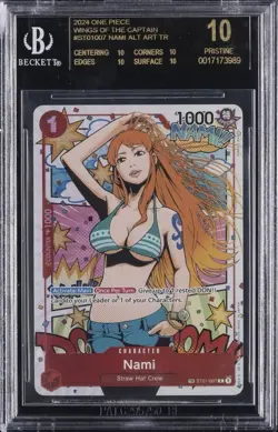 2024 ONE PIECE WINGS OF THE CAPTAIN ALT ART #ST01-007 NAMI BGS 10 BLACK LABEL - Image 1