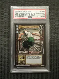 2005 One Piece CCG - The Wounded Swordsman Gold Rare - PSA 10 / #CH002 - Image 1