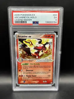 PSA 5 Arcanine ex 83/92 2006 Legend Maker Ultra Rare Pokemon Card - Image 1