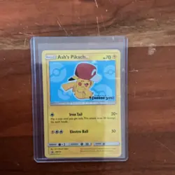 Pokemon Pikachu Card Ash's Pikachu I Choose You Black Star Promo, SM113 - Image 1