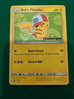 Ash's Pikachu SM112 "I Choose You" Black Star Movie Promo Pokemon Card - Image 1