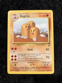 Dugtrio - 23/130 - Base 2 Set - Common - Pokemon TCG Card Unlimited Edition - NM - Image 1
